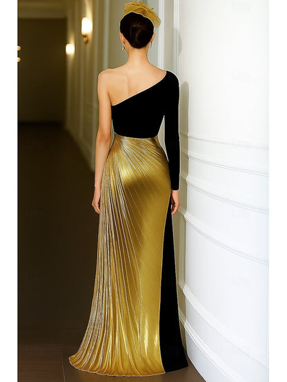Gown A-Line Elegant Black Formal Wedding Dress Gold Evening