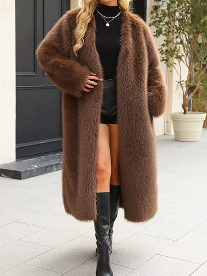 Warm Coat Faux Fur Furs Comfortable Women's