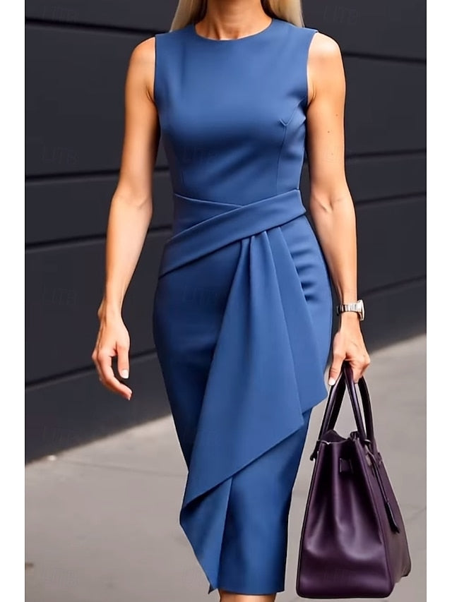 Women's Midi Dress Sheath Dress Summer Dress Ruched Dress