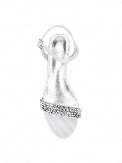 Wedge - Rhinestone Toe Women's Champagne Open Sandals
