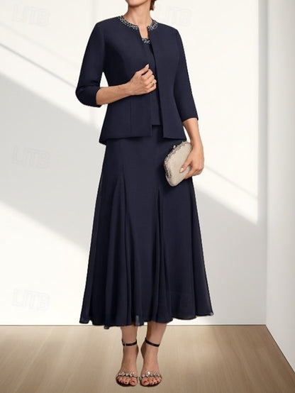 Bride Dress Mother Piece A-Line the Guest Wedding Elegant Two of