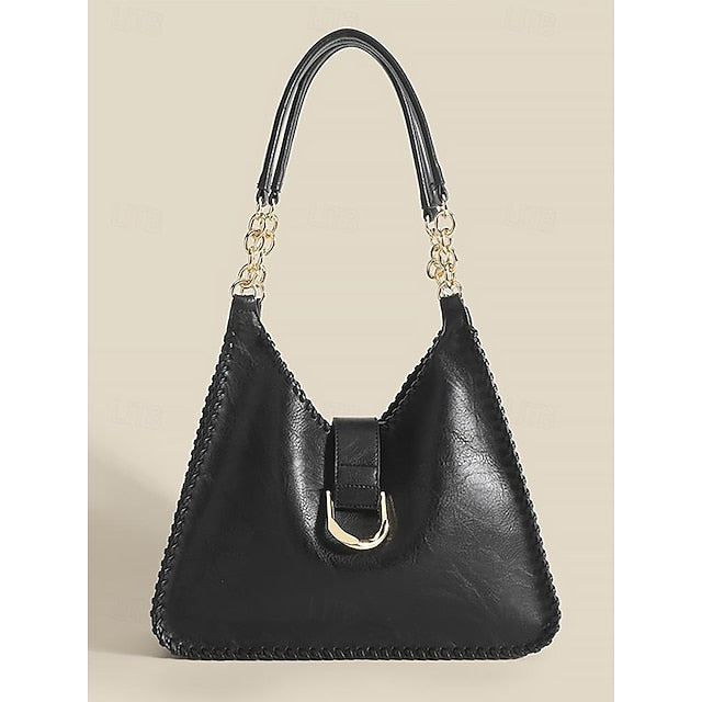 Hobo Bag mit Kette - Lederriemen Vintage Damen Groß