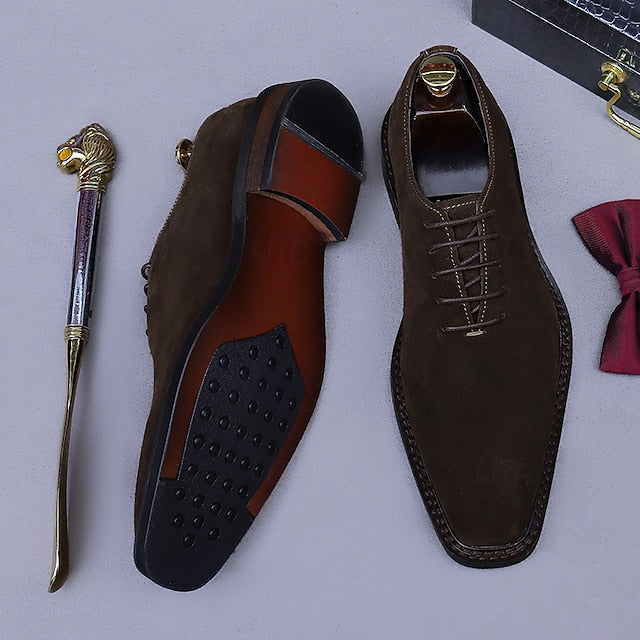 Men's Leather Oxford - Dress Shoes Cowhide Suede Genuine