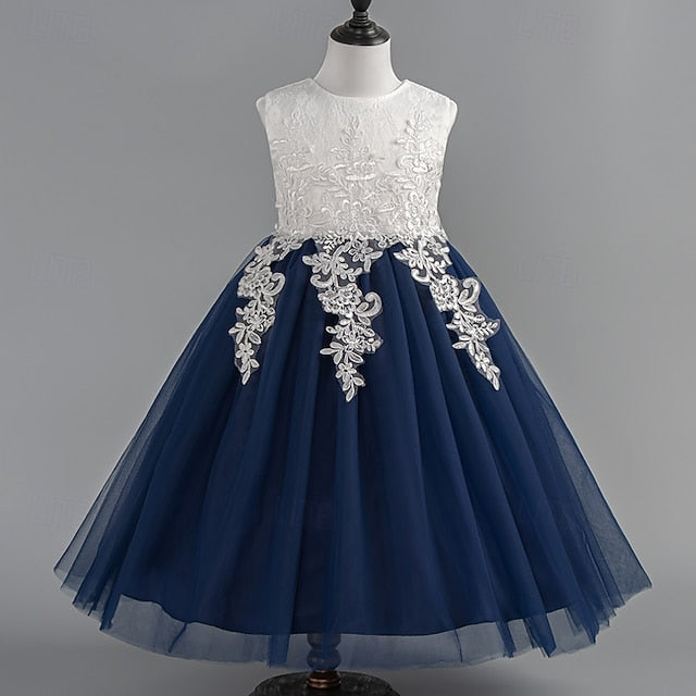 Sleeveless Special Girls' Wedding Party Kids Floral Dress