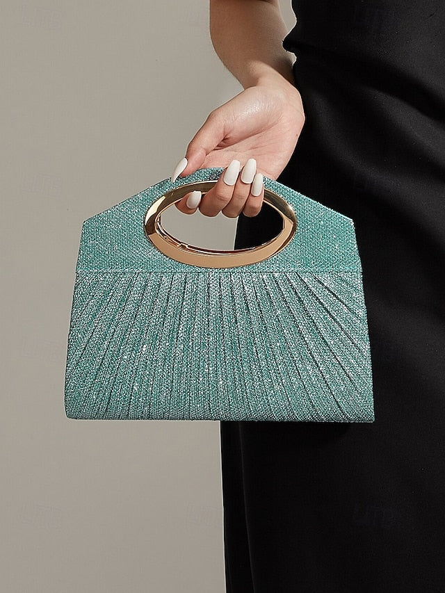 Handle Bag Women's Clutch with Evening Gold Glitter