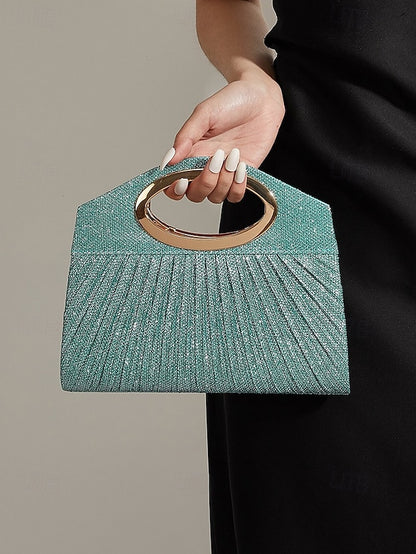 Handle Bag Women's Clutch with Evening Gold Glitter