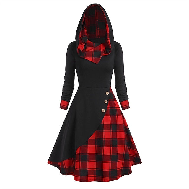 Women's Midi Dress Plaid Dress Casual Dress Sheath Dress