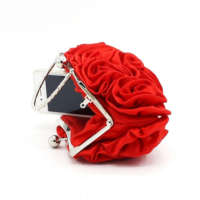 Red Bag Clutch Design – Evening Rose Vintage Elegant Floral