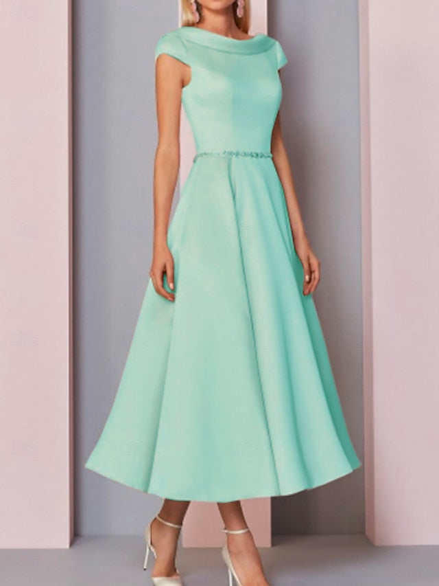 A-Line Dress Plus of Cowl Guest Mother Bride Size Wedding the