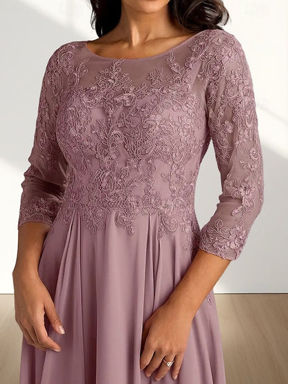 the A-Line Neck Mother Bride Elegant Dress Guest Wedding of Crew
