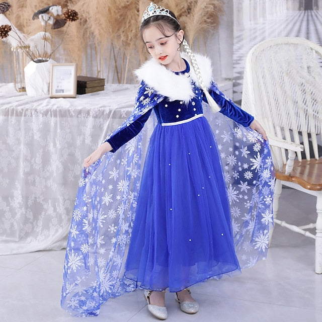 Princess Dress Fairytale Flower Party Frozen Theme Elsa Girl