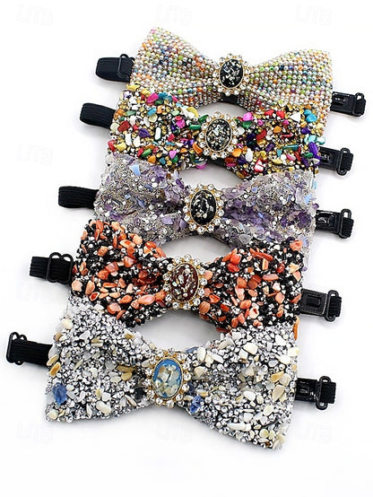 Tie Strap – Men's Bow Gemstone Luxury with Adjustable