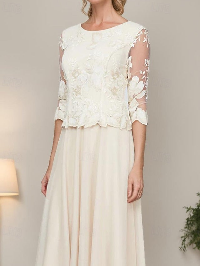 Bride Simple Elegant Minimalist Dress Crew Mother the A-Line of