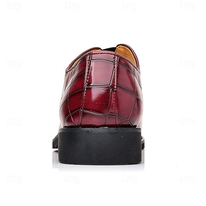 Shoes Slip-On – Crocodile Burgundy Men's Dress Pattern