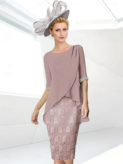 Mother Elegant Jewel Dress Beach the Wedding Sheath of Bride