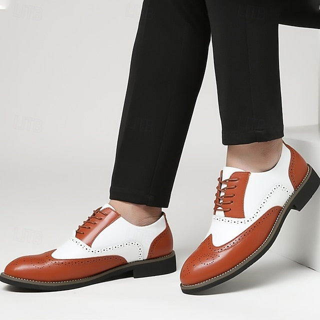 Brogue Two-Tone Oxford White in Men's Shoes Wingtip