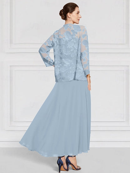 Lace Piece Two Out A-Line Bride Mother of SkyBurnt Floral the