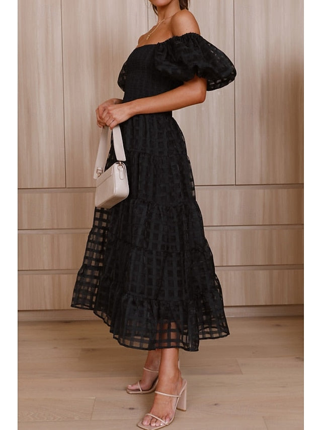 Women's Midi Dress Graduation Dress Fashion Modern Lantern