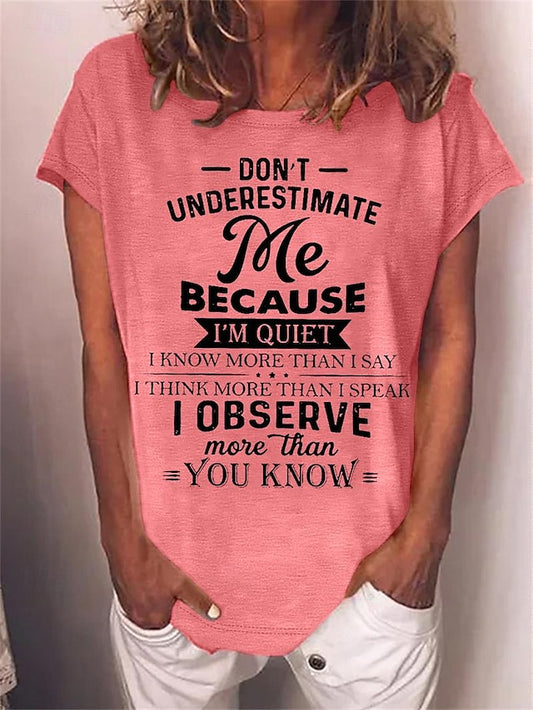 Women's T Shirt Letter Text Funny Slang Basic Short Sleeve