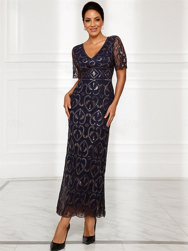 Sheath Column Ankle Length Party Dress Cocktail Dress Wedding