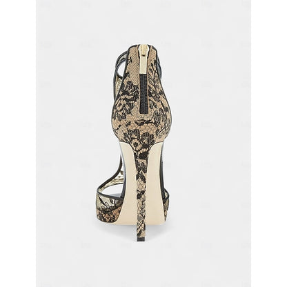 Lace Stiletto with Peep-Toe Mesh Design for Black Heels