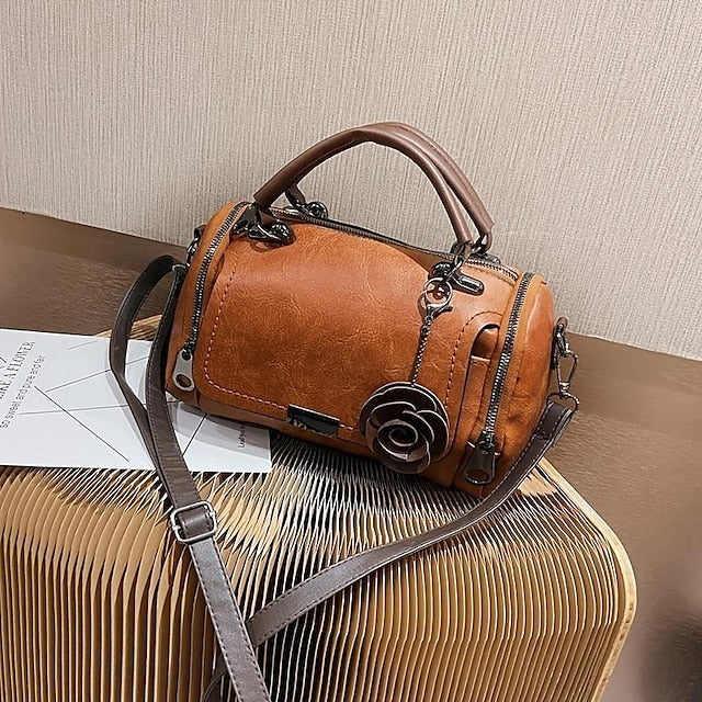 Vintage-Stil Floral Handtasche Damen Kunstleder