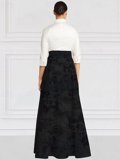 A-Line of Shirt Collar Mother Bride Elegant Dress Vintage the