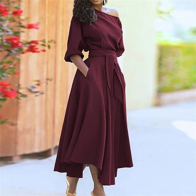 Women's Midi Dress Sheath Dress A Line Dress Fit And Flare
