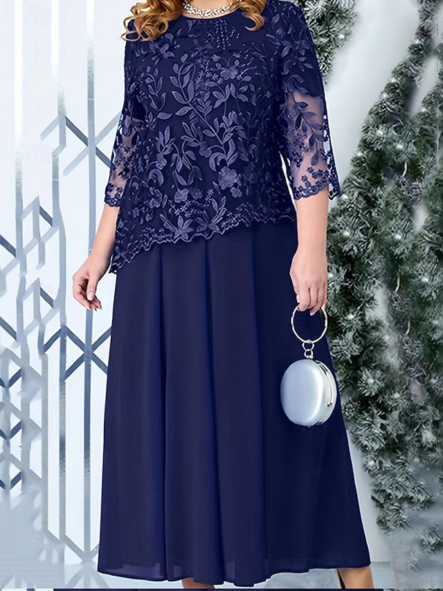 Size Bride the Plus Mother Elegant of Curve Dress A-Line