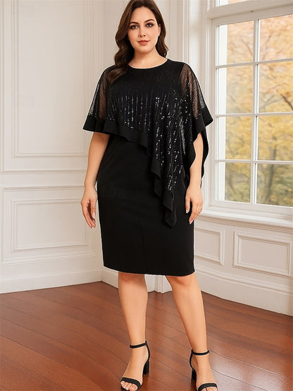 Sheath Column Bride Plus / of Dress the Mother Size Black