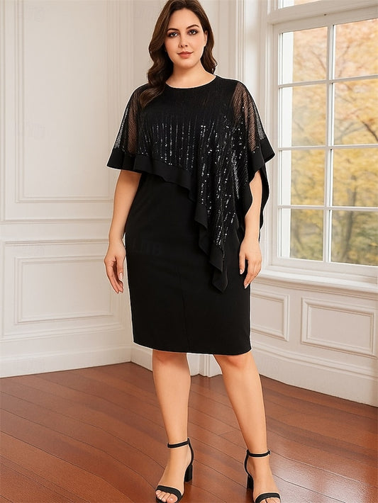 Sheath Column Bride Plus / of Dress the Mother Size Black