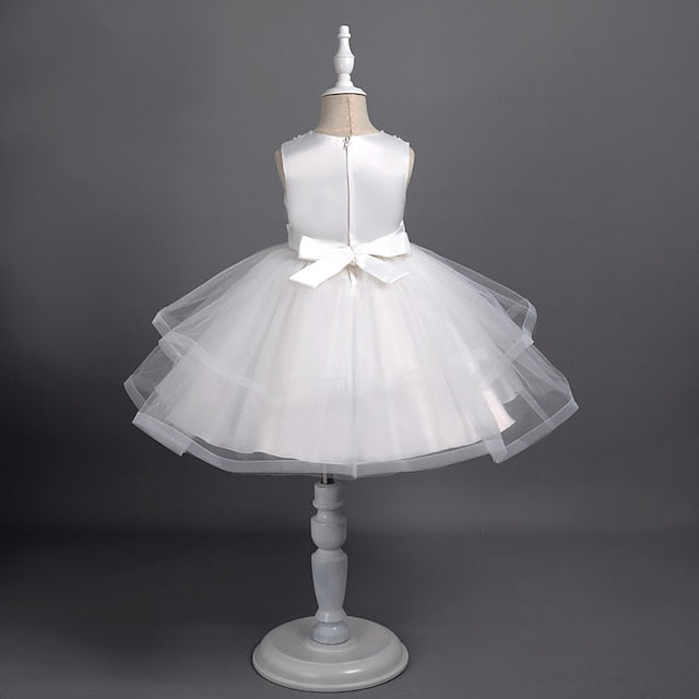 Sleeveless Party Color Dress Girls' Toddler Solid