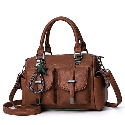 Stylish Large – Women's Blue Leather Handbag Faux