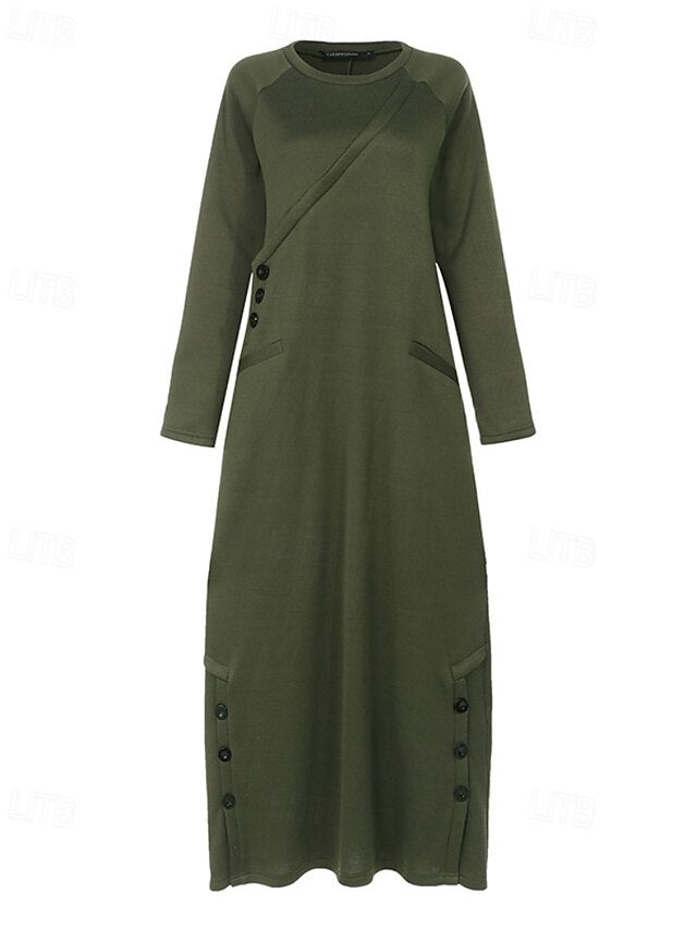 Women's Long Dress Maxi Dress Hoodie Dress Sweatshirt Dress