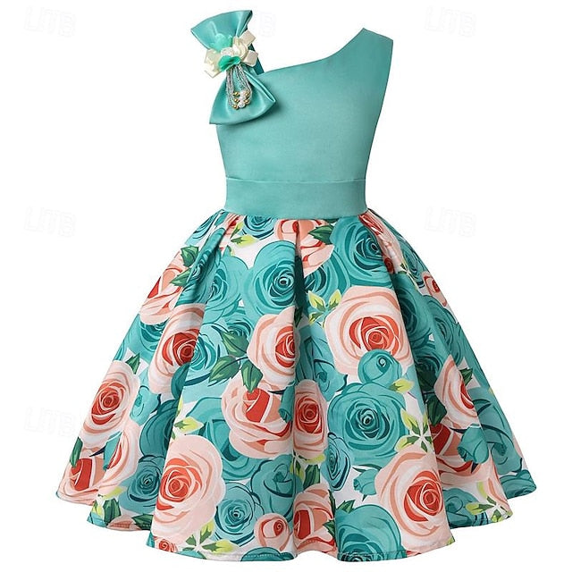 Party 3D Summer Sleeveless Flower Easter Dress Girls'