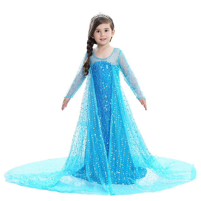 Flower Princess Elsa Girls' Movie Girl Dress Frozen