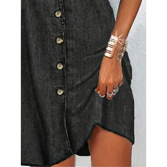 Women's Mini Dress Casual Dress A Line Dress Denim Shirt