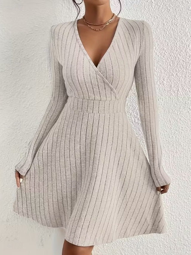 Women's Knee Length Dress Sweater Dress A Line Dress