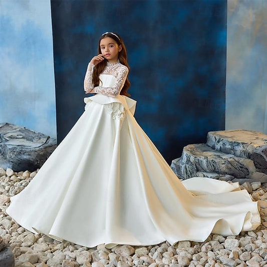 Solid Dress Party Communion Girls' Color Kids First