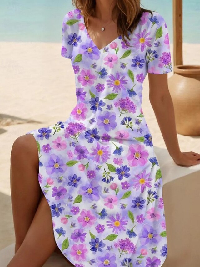 Women's Midi Dress Casual Dress Skater Dress Summer Dress