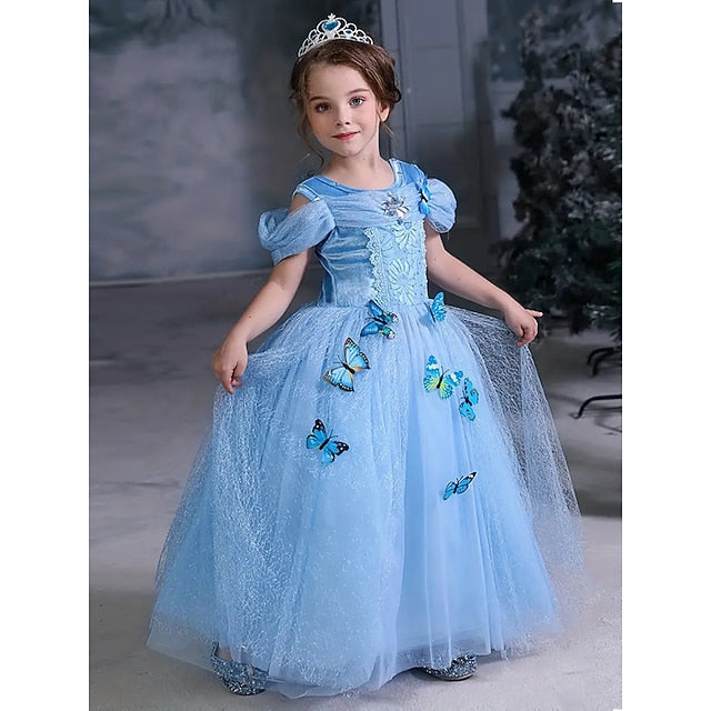 Flower Costume Princess Frozen Party Elsa Girl Dress Theme Tulle