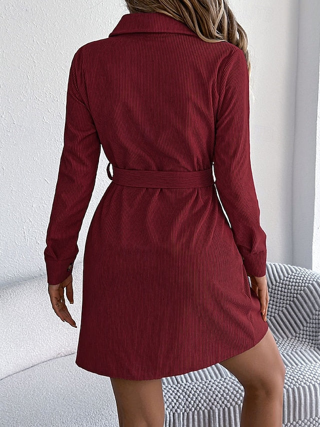 Women's Mini Dress Shirt Dress Fashion Modern Daily Office