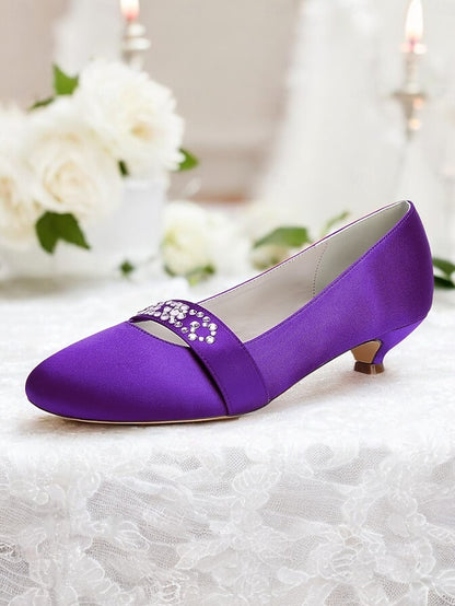 Kitten Blue Rhinestone Women's Satin Heels with