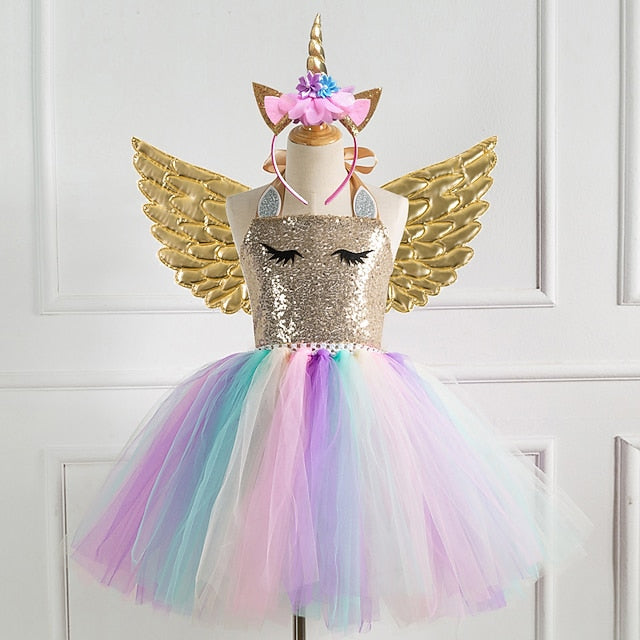 Cosplay Girls' Dress Movie New Vacation Unicorn