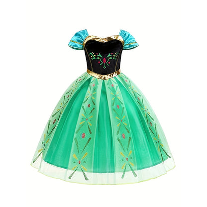 Party Frozen Princess Girl Fairytale Theme Dress Anna Flower