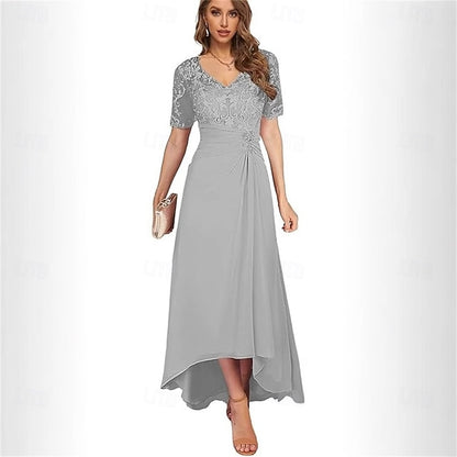 Bride Neck V the Dress Elegant Simple A-Line of Mother