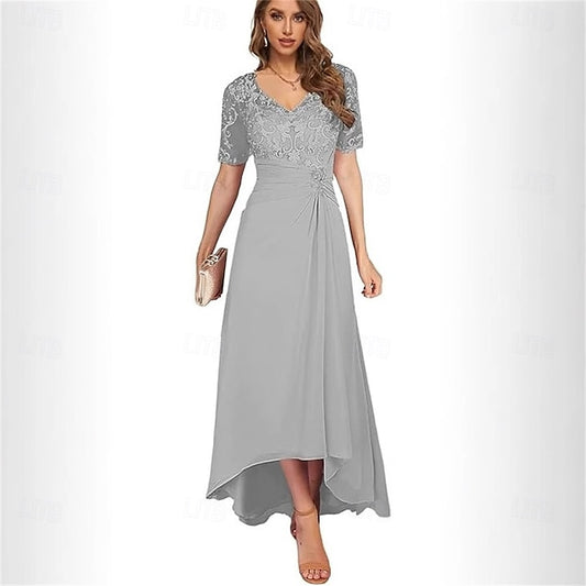 Bride Neck V the Dress Elegant Simple A-Line of Mother