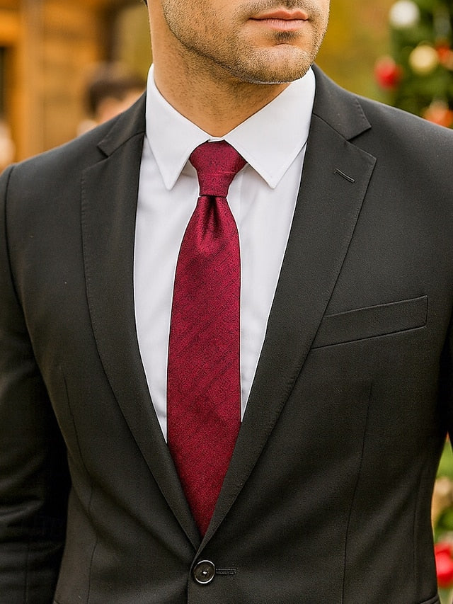 Men's – Polyester Herringbone Tie Stylish Christmas