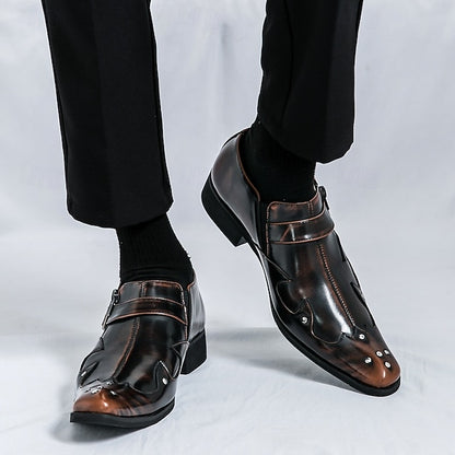 Monk Strap Black Leather Dress Shoes Formal Men's –