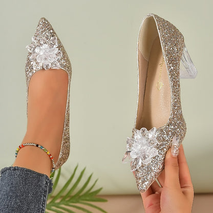 for Bride Wedding Shoes Closed Women Toe Pointed Bridesmaid